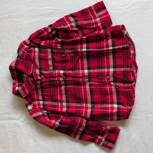 carter's red plaid cotton flannel button down shirt 24 months baby boy